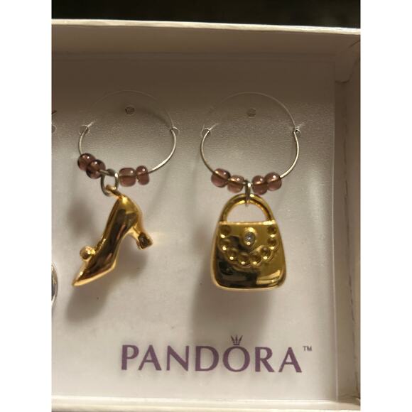 Pandora silver and gold wine glass charms 5 piece set - Picture 4 of 8